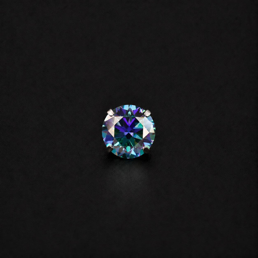 ETSY 4574960114 | IMAGE 7 | Peacock Moissanite Flat Back Stud