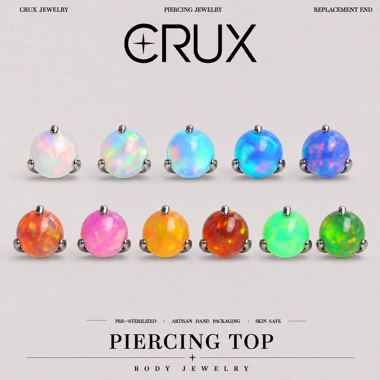 Aurora Orb Opal F136 Titanium piercing top