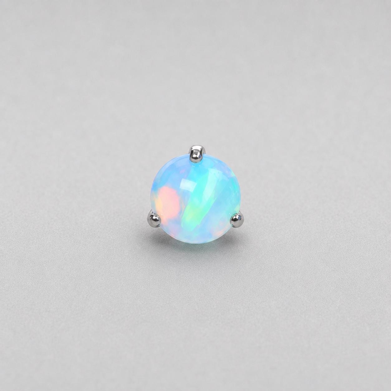 Aurora Orb Opal OP531 Aqua Blue F136 Titanium piercing top