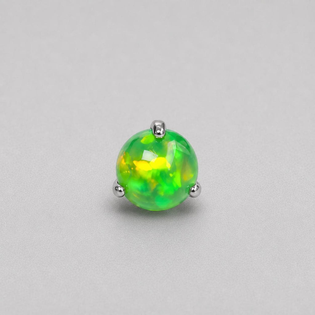 Aurora Orb Opal OP538 Lime Green F136 Titanium piercing top