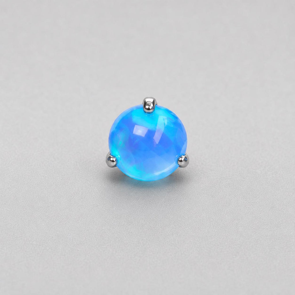 Aurora Orb Opal OP507 Cyan Blue F136 Titanium piercing top