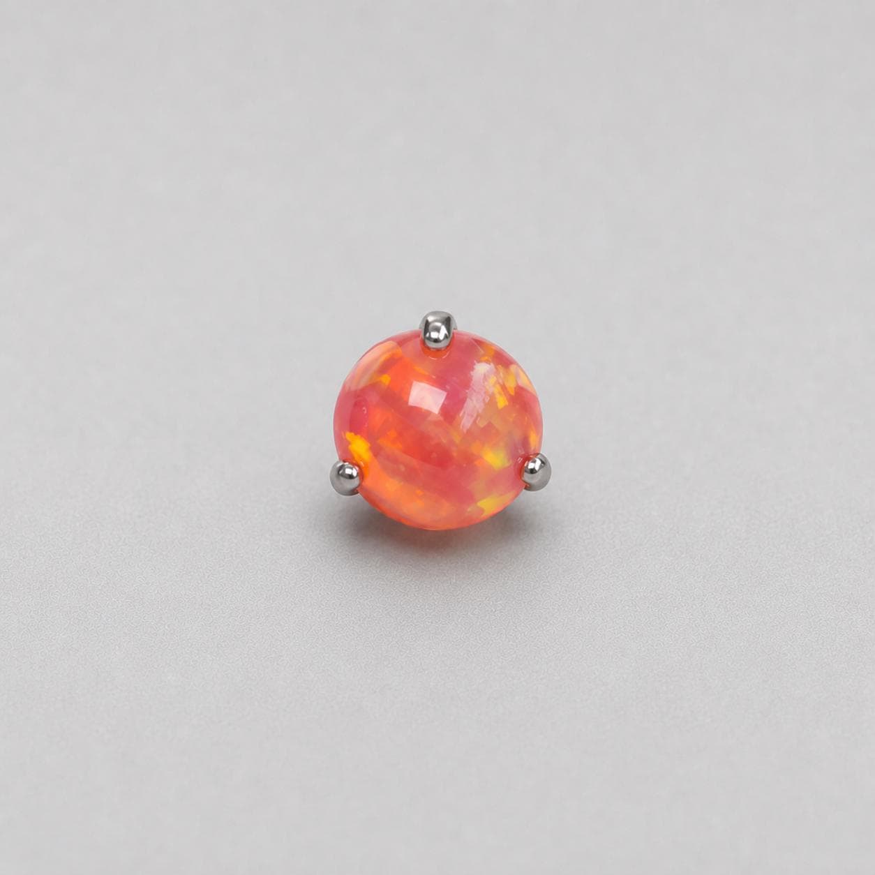 Aurora Orb Opal OP513 Coral Red F136 Titanium piercing top