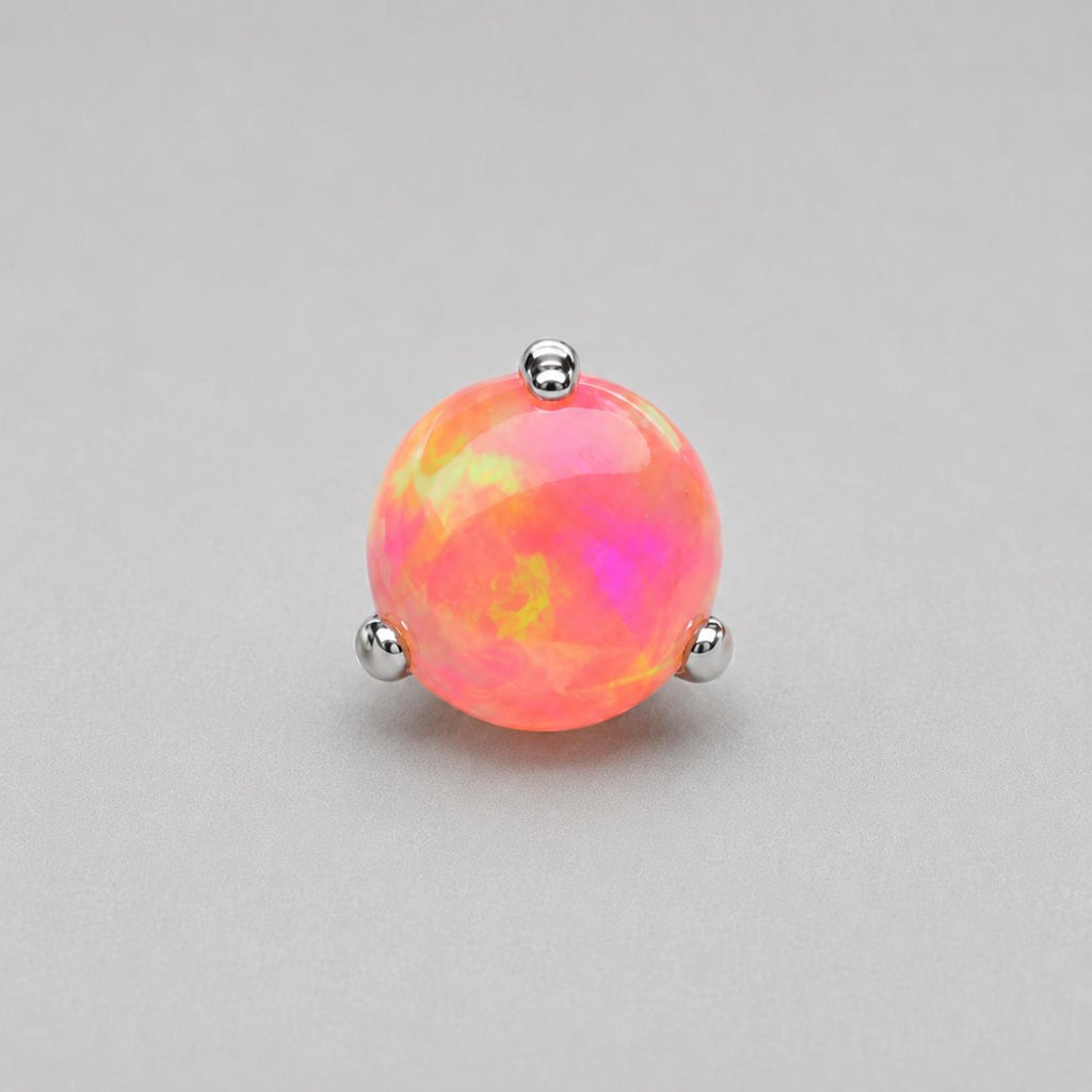 Aurora Glow Jelly Opal OP528 Coral Pink F136 Titanium piercing top