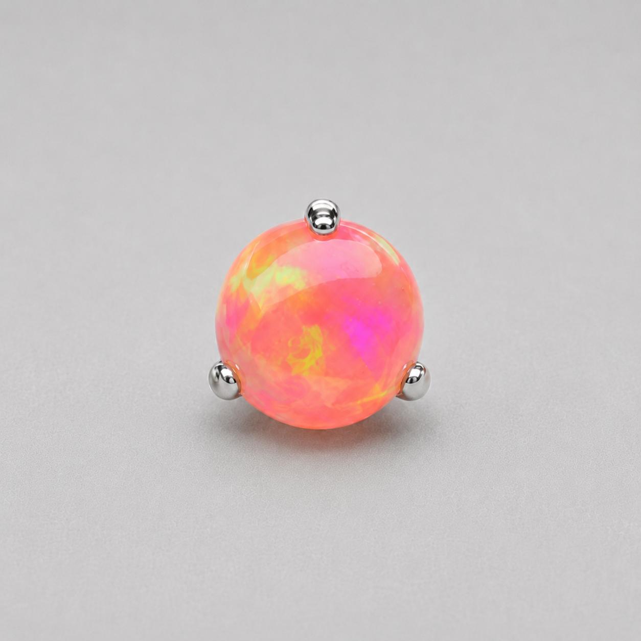 Aurora Glow Jelly Opal OP528 Coral Pink F136 Titanium piercing top