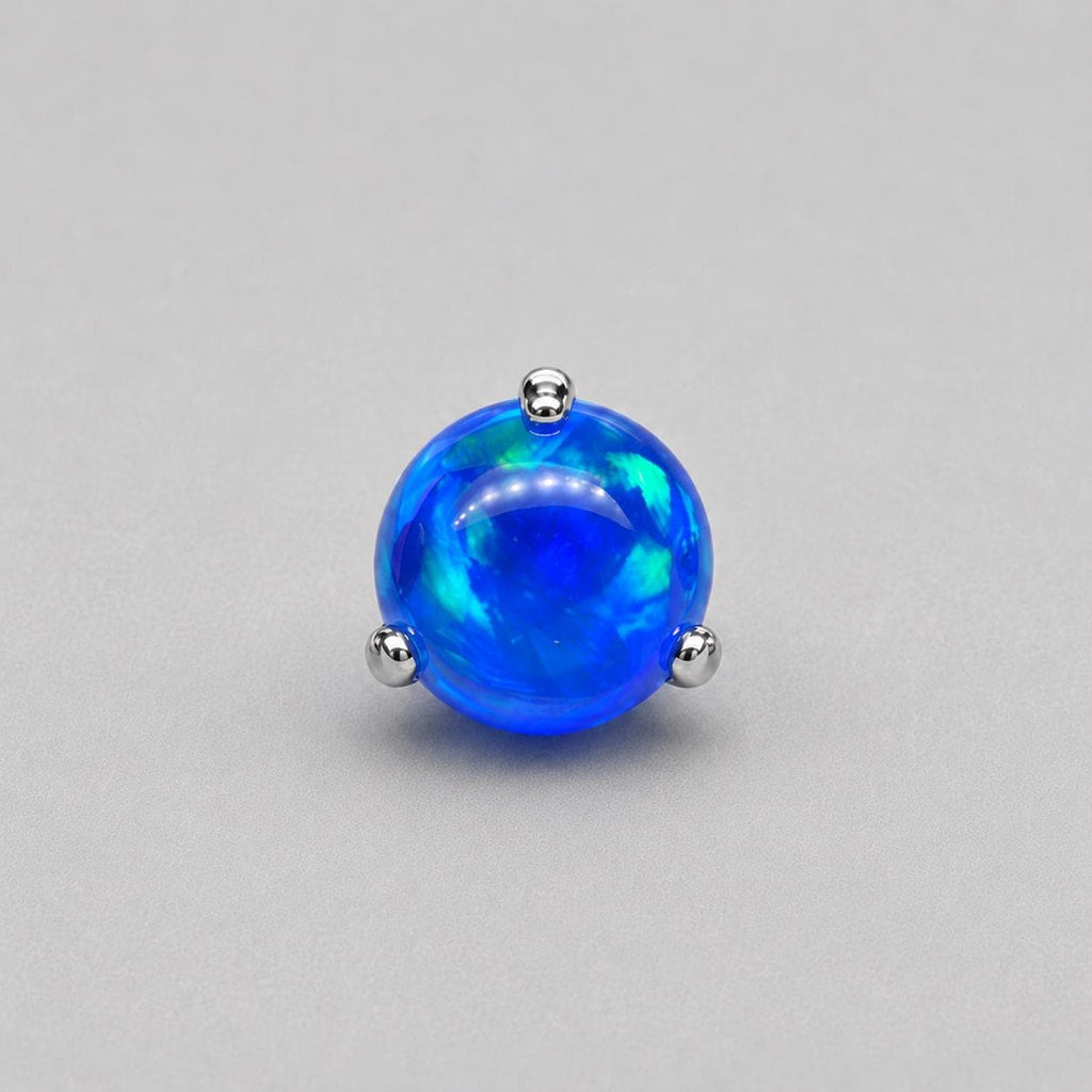 Aurora Glow Jelly Opal OP505 Deep Blue F136 Titanium piercing top
