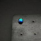 Ripple-Edge Jelly Opal F136 Titanium piercing top detail 7