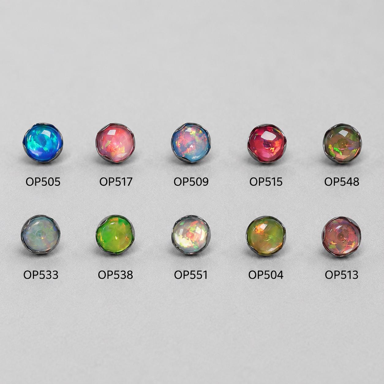 Ripple-Edge Jelly Opal F136 Titanium piercing top detail 8