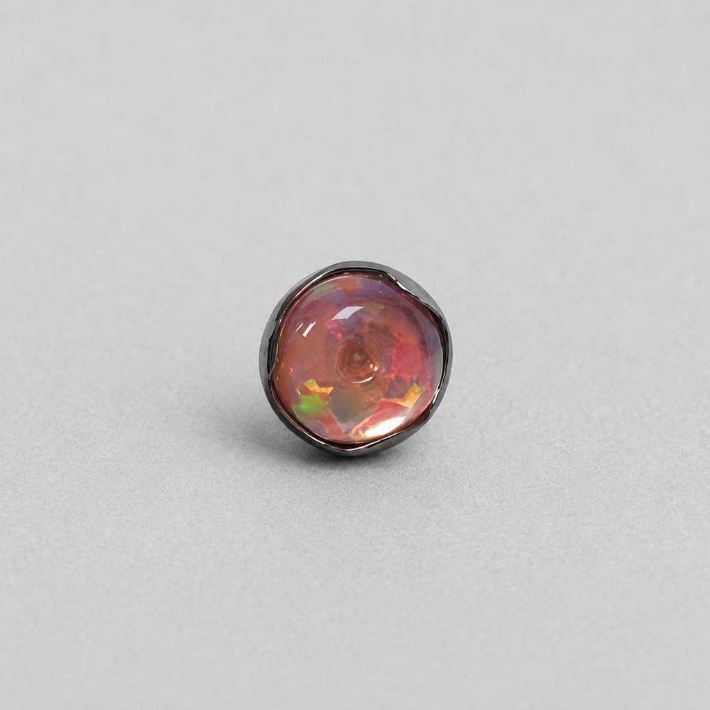 Ripple-Edge Jelly Opal OP513 Coral Red F136 Titanium piercing top