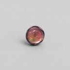 Ripple-Edge Jelly Opal OP513 Coral Red F136 Titanium piercing top