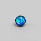 Ripple-Edge Jelly Opal OP505 Deep Blue F136 Titanium piercing top
