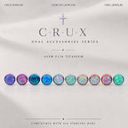 Solar Halo Fire Opal F136 Titanium piercing top detail 2