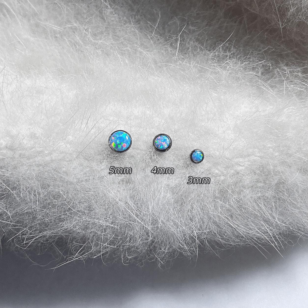Solar Halo Fire Opal F136 Titanium piercing top detail 7
