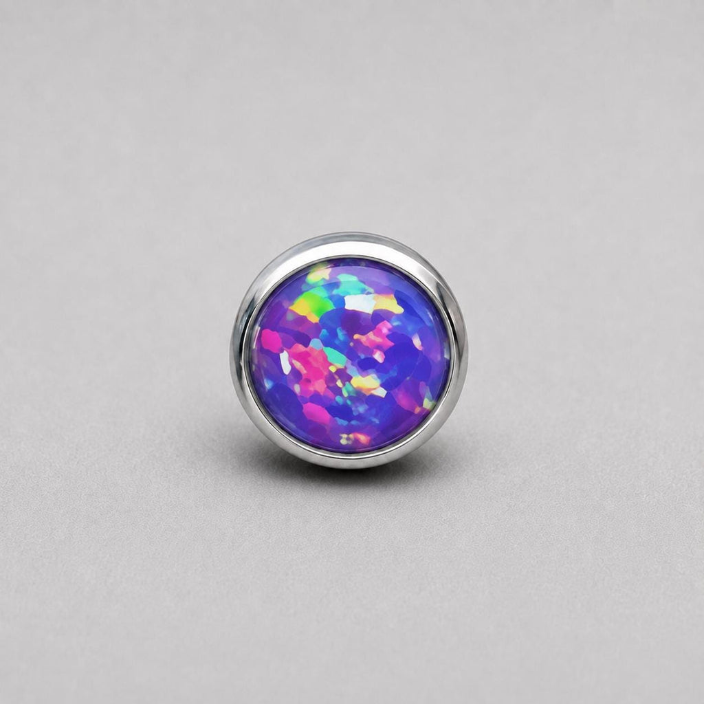 Solar Halo Fire Opal OP38 Purple F136 Titanium piercing top
