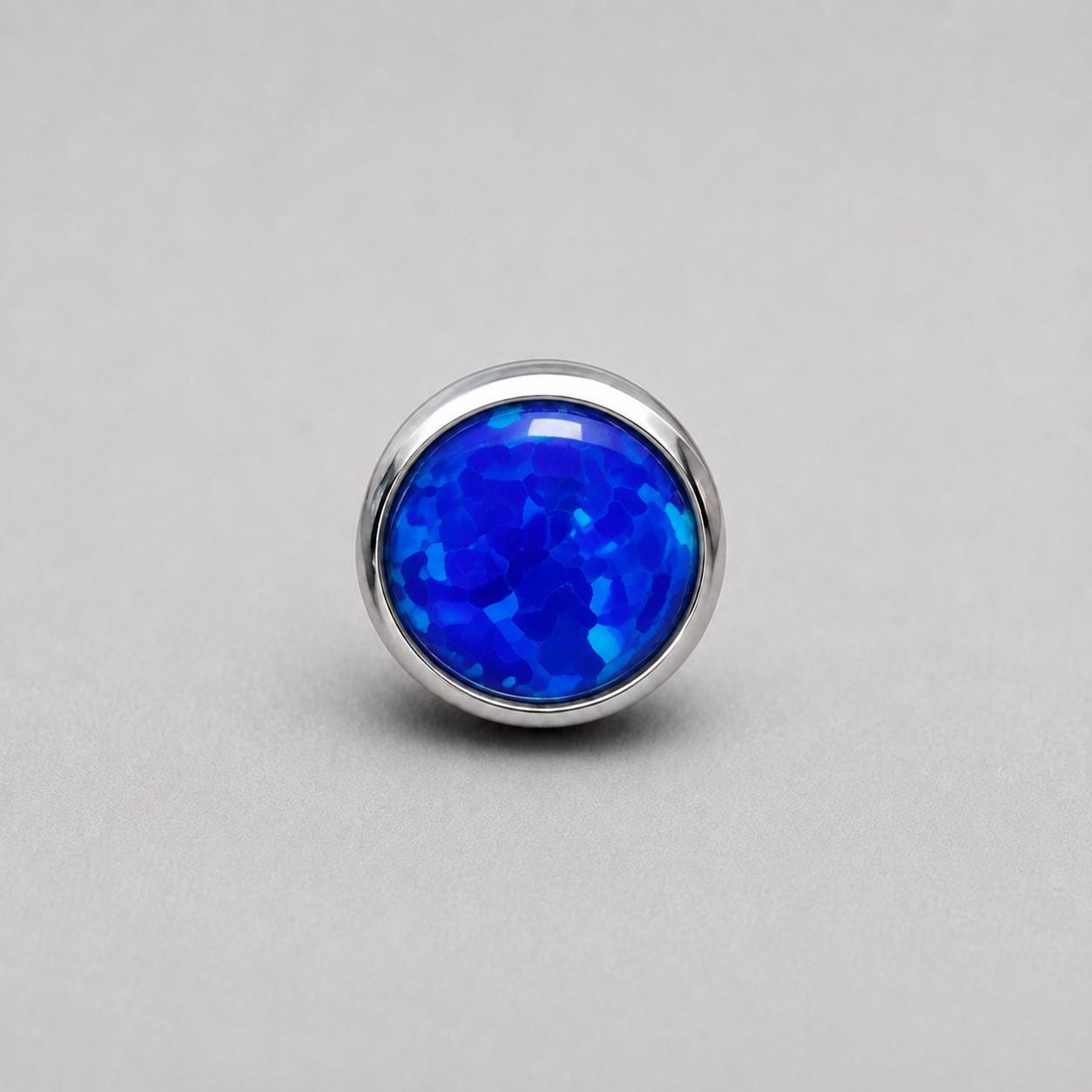 Solar Halo Fire Opal OP50 Deep Blue F136 Titanium piercing top
