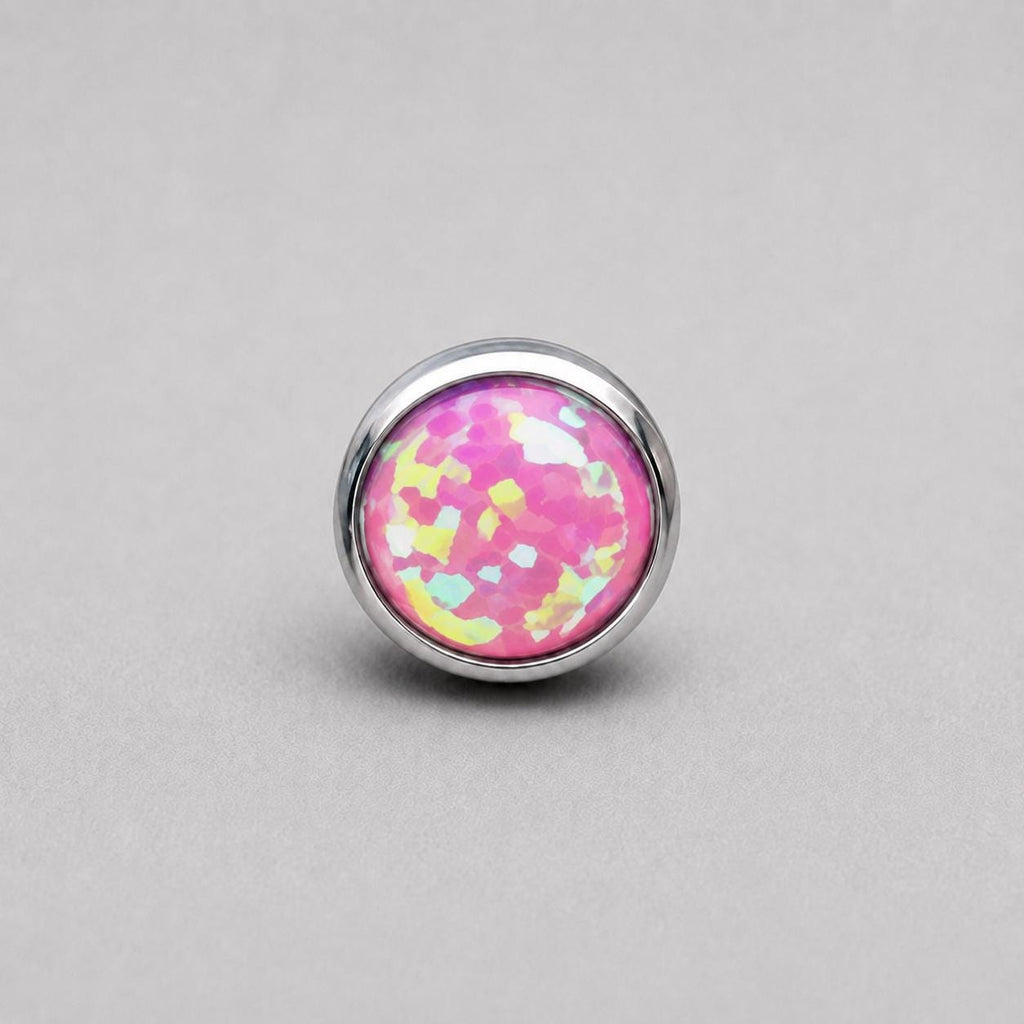 Solar Halo Fire Opal OP42 Light Pink F136 Titanium piercing top