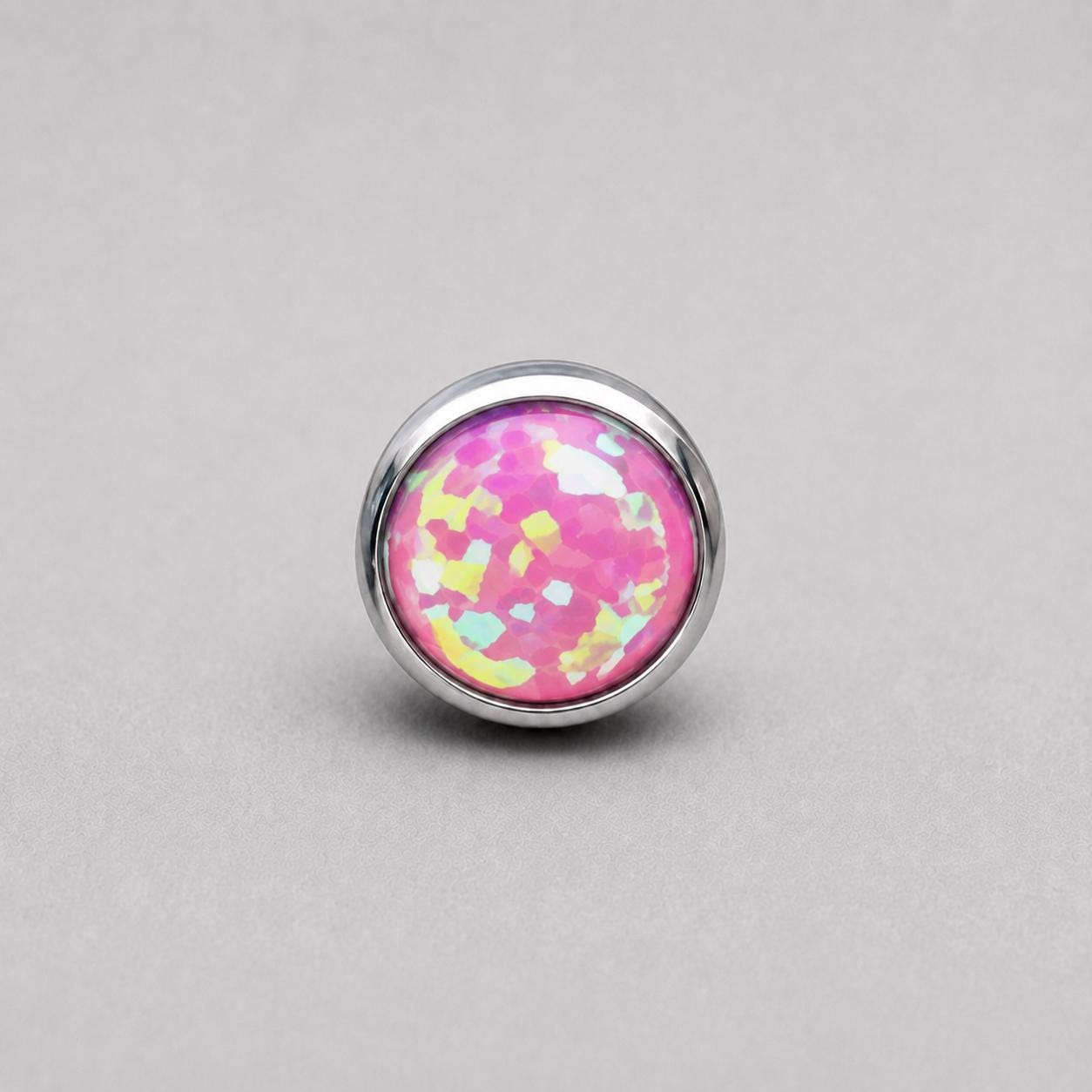 Solar Halo Fire Opal OP42 Light Pink F136 Titanium piercing top
