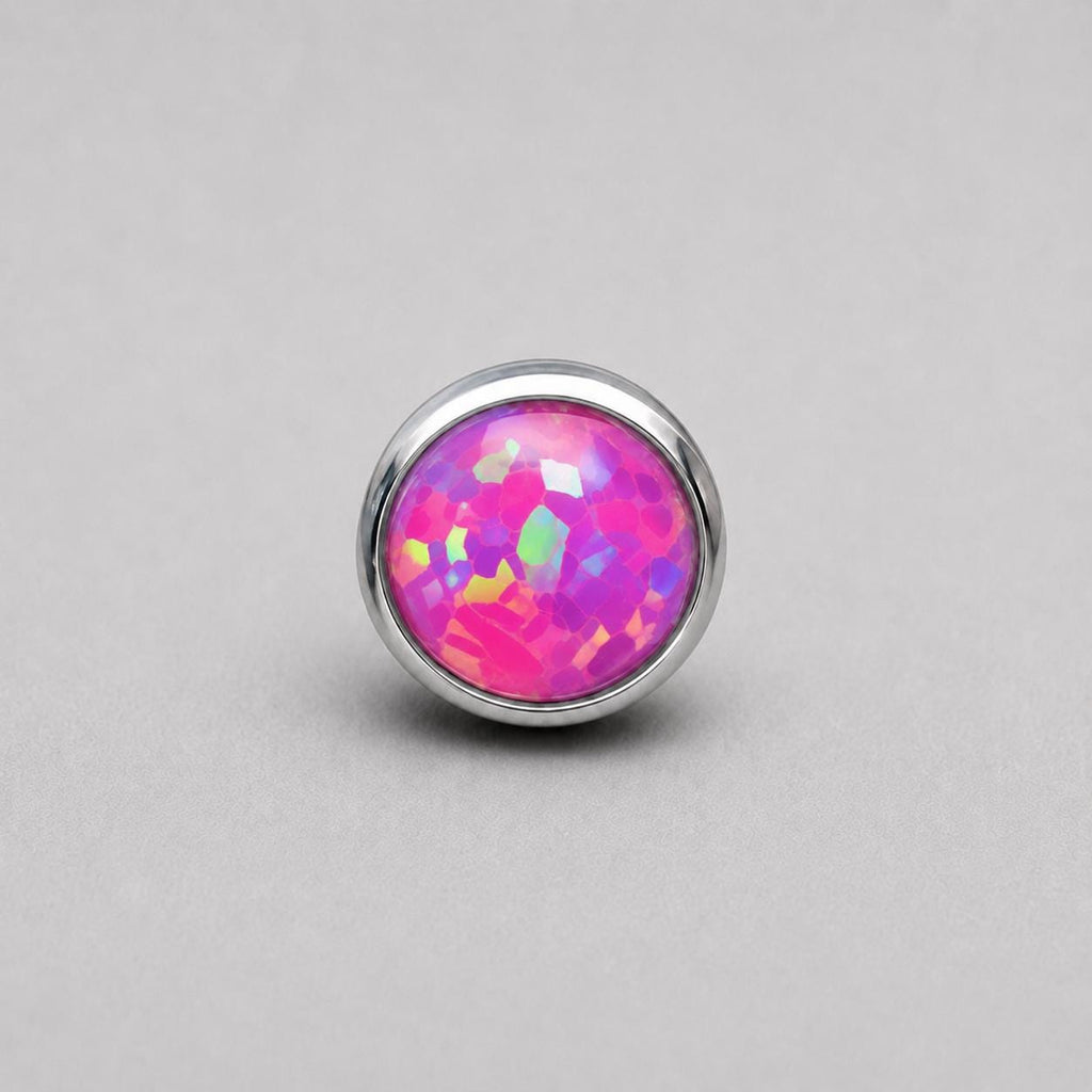 Solar Halo Fire Opal OP22 Magenta F136 Titanium piercing top