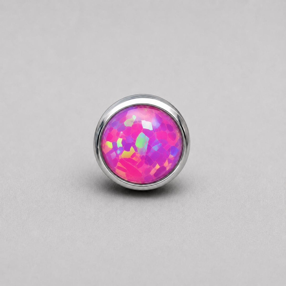 Solar Halo Fire Opal OP22 Magenta F136 Titanium piercing top