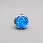 Solar Halo Fire Opal OP05 Aqua Blue F136 Titanium piercing top