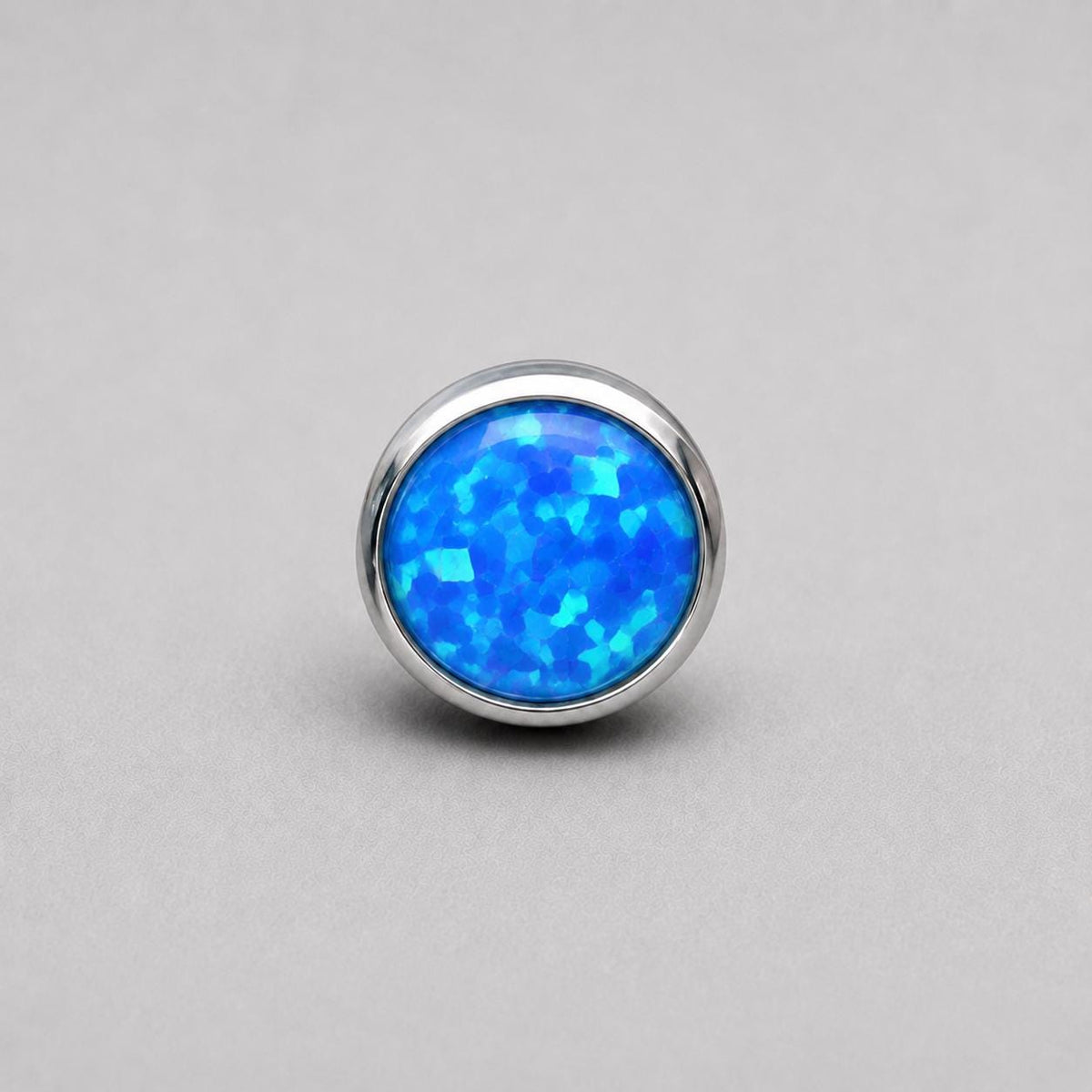 Solar Halo Fire Opal OP05 Aqua Blue F136 Titanium piercing top