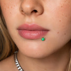 Solar Flare Fire Opal F136 Titanium piercing top detail 5