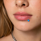 Solar Flare Fire Opal F136 Titanium piercing top detail 6