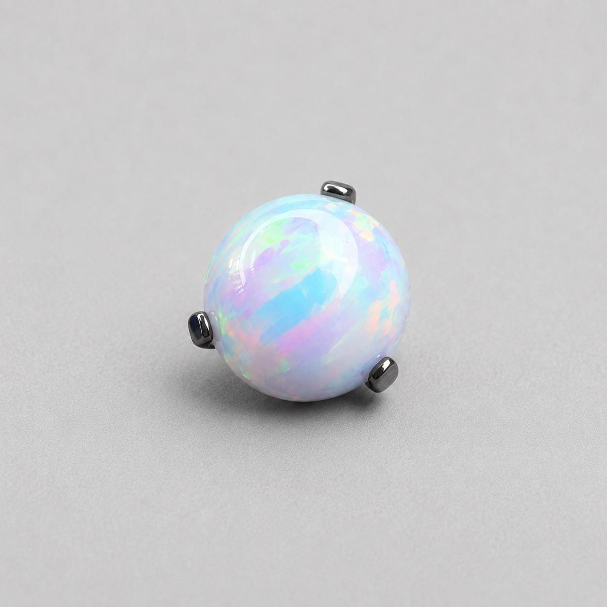 Solar Flare Fire Opal OP17 White F136 Titanium piercing top