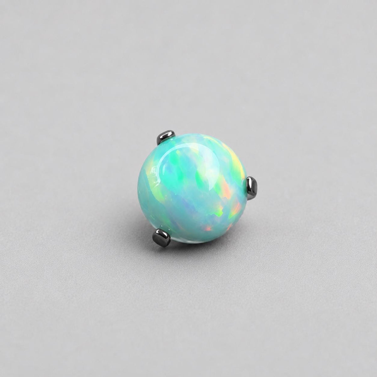 Solar Flare Fire Opal OP03 Mint Green F136 Titanium piercing top