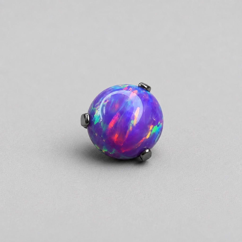 Solar Flare Fire Opal OP38 Purple F136 Titanium piercing top