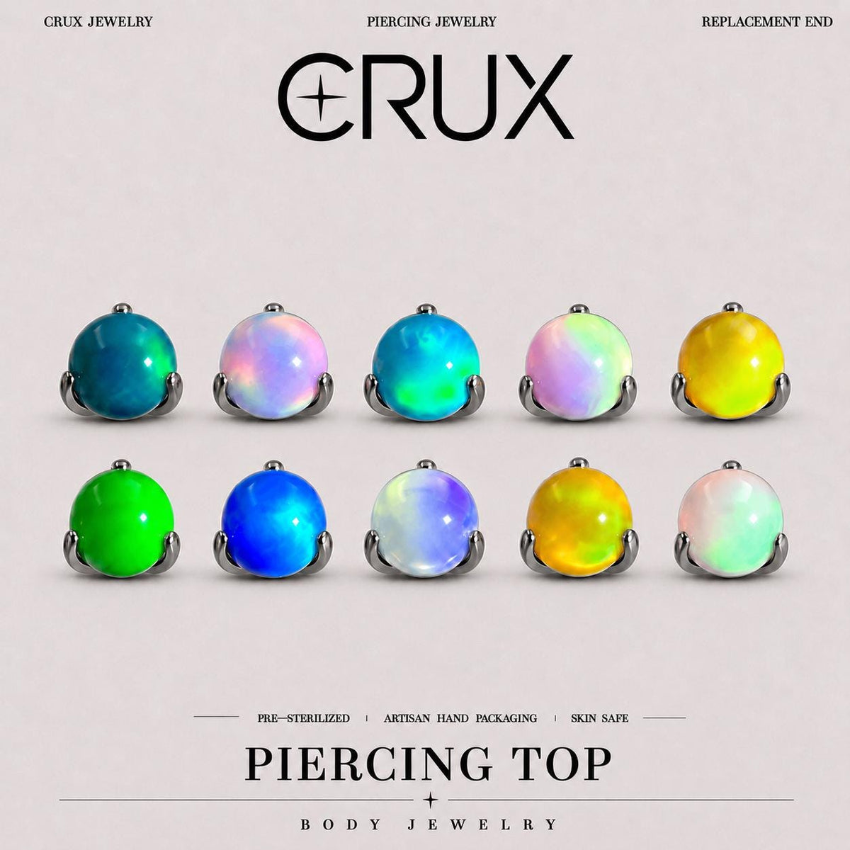 Nebula Orbit Opal F136 Titanium piercing top