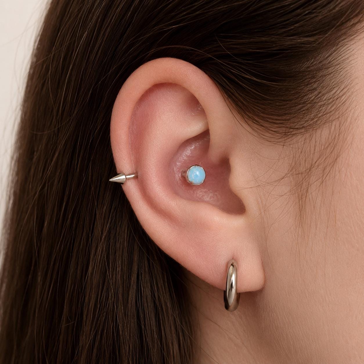 Nebula Orbit Opal F136 Titanium piercing top detail 5