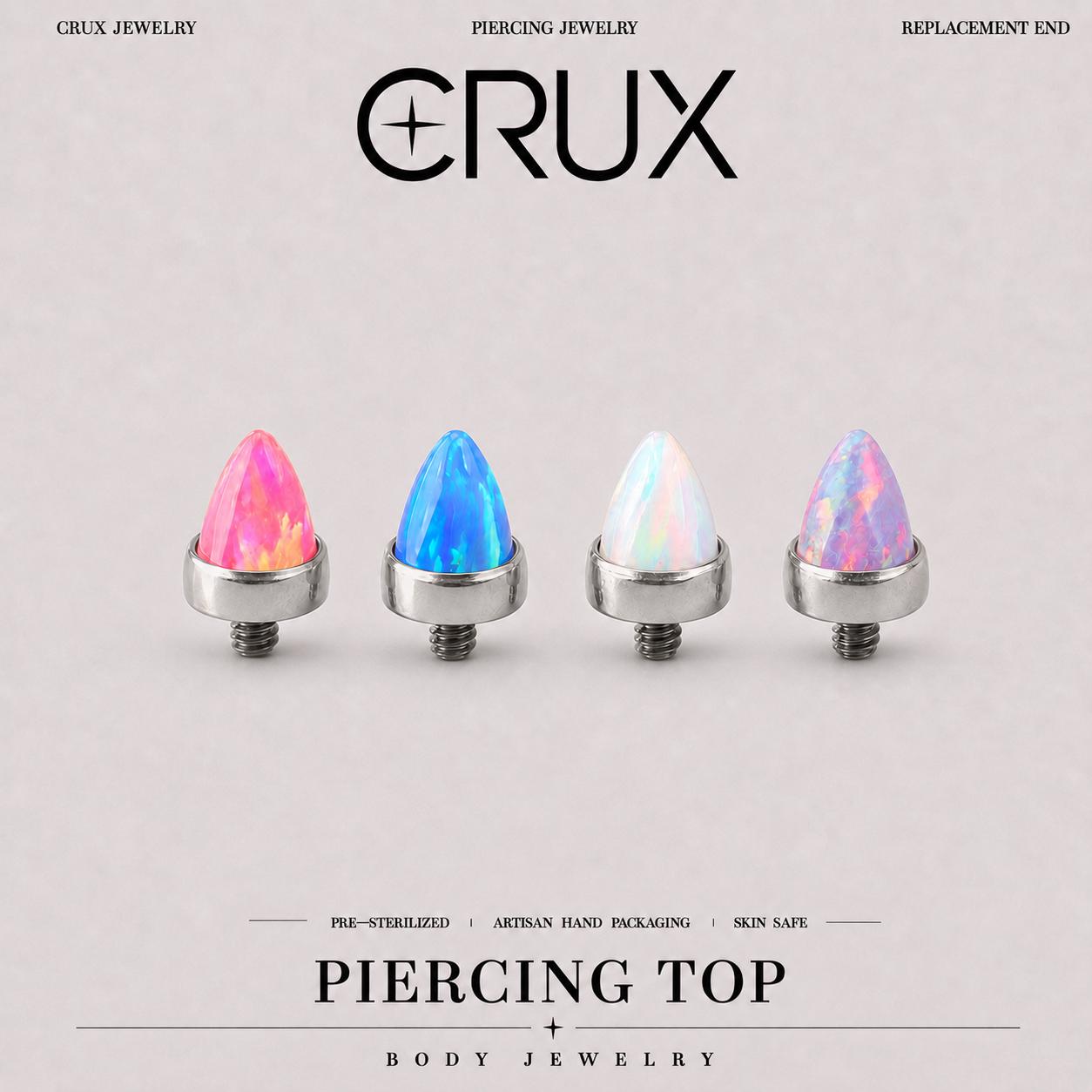 Prism Spike Opal F136 Titanium piercing top