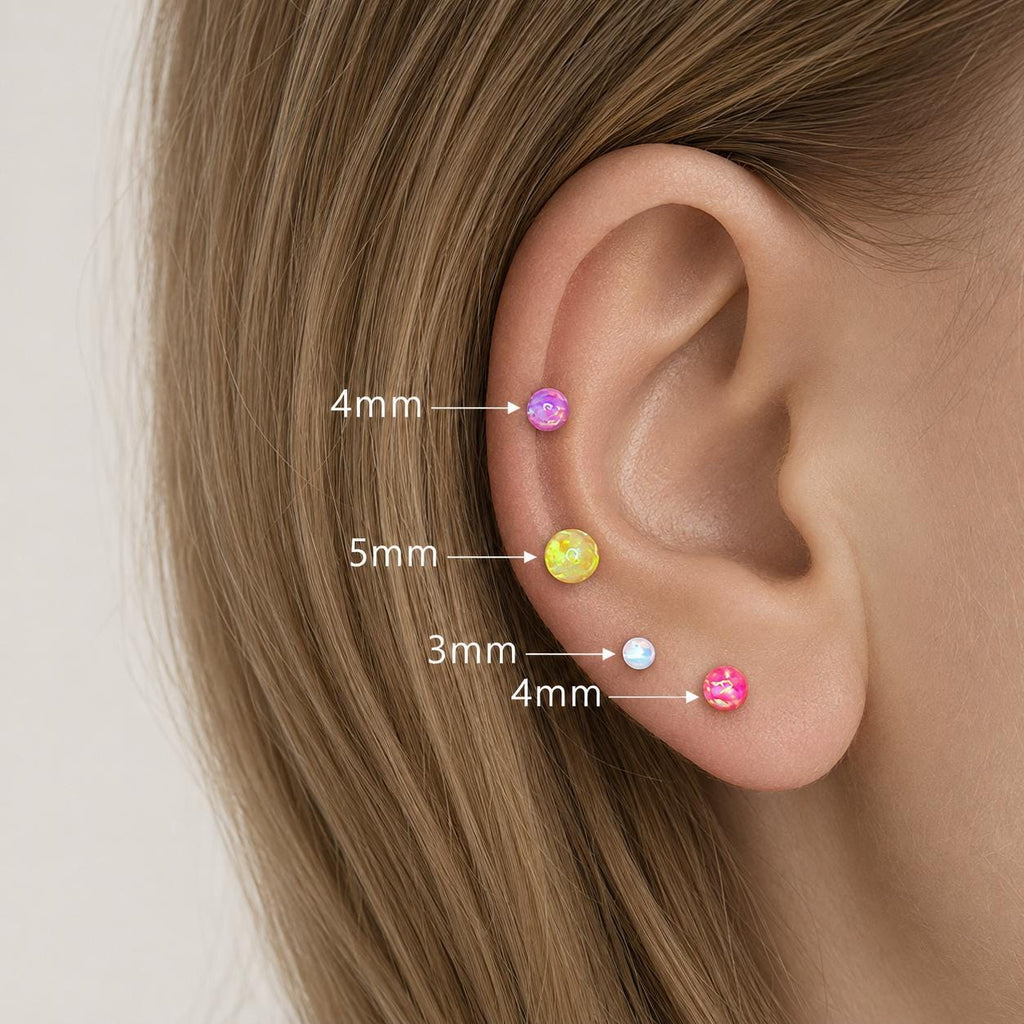 Solar Ember Fire Opal F136 Titanium piercing top detail 2