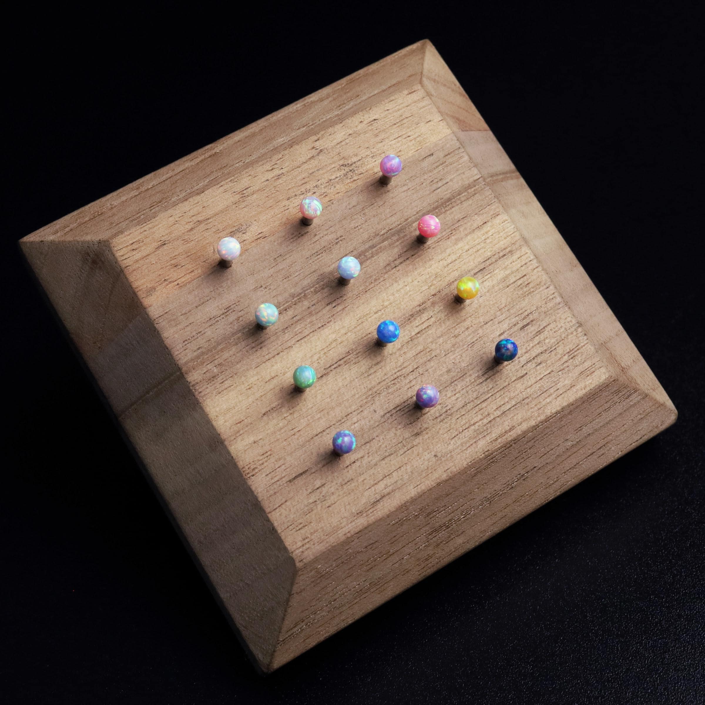 Solar Ember Fire Opal F136 Titanium piercing top detail 3