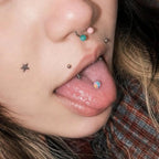 Solar Ember Fire Opal F136 Titanium piercing top detail 6
