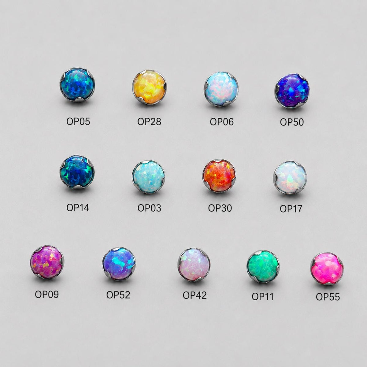 Solar Ripple Fire Opal F136 Titanium piercing top detail 4