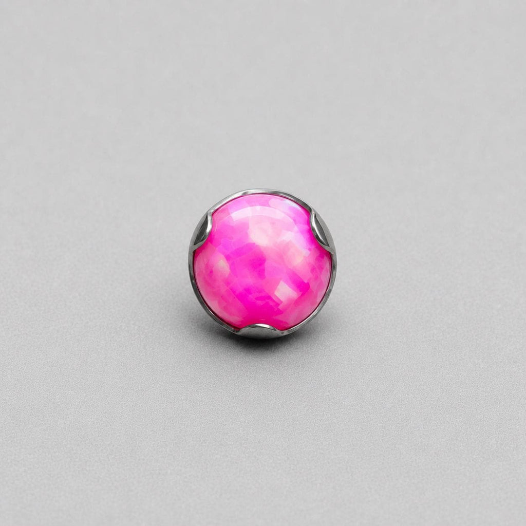 Solar Ripple Fire Opal OP55 Hot Pink F136 Titanium piercing top