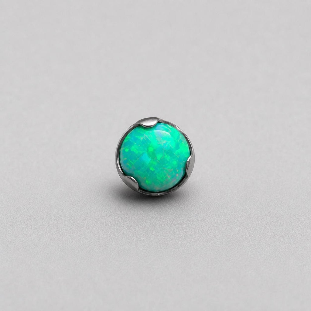 Solar Ripple Fire Opal OP11 Aqua Green F136 Titanium piercing top
