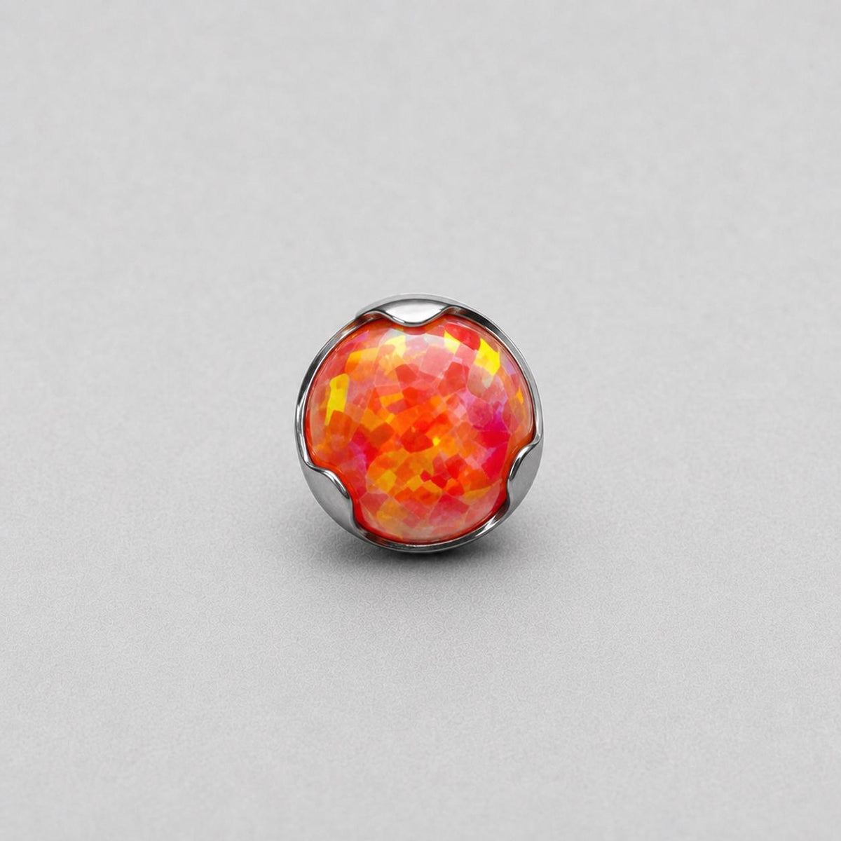 Solar Ripple Fire Opal OP30 Orange Red F136 Titanium piercing top