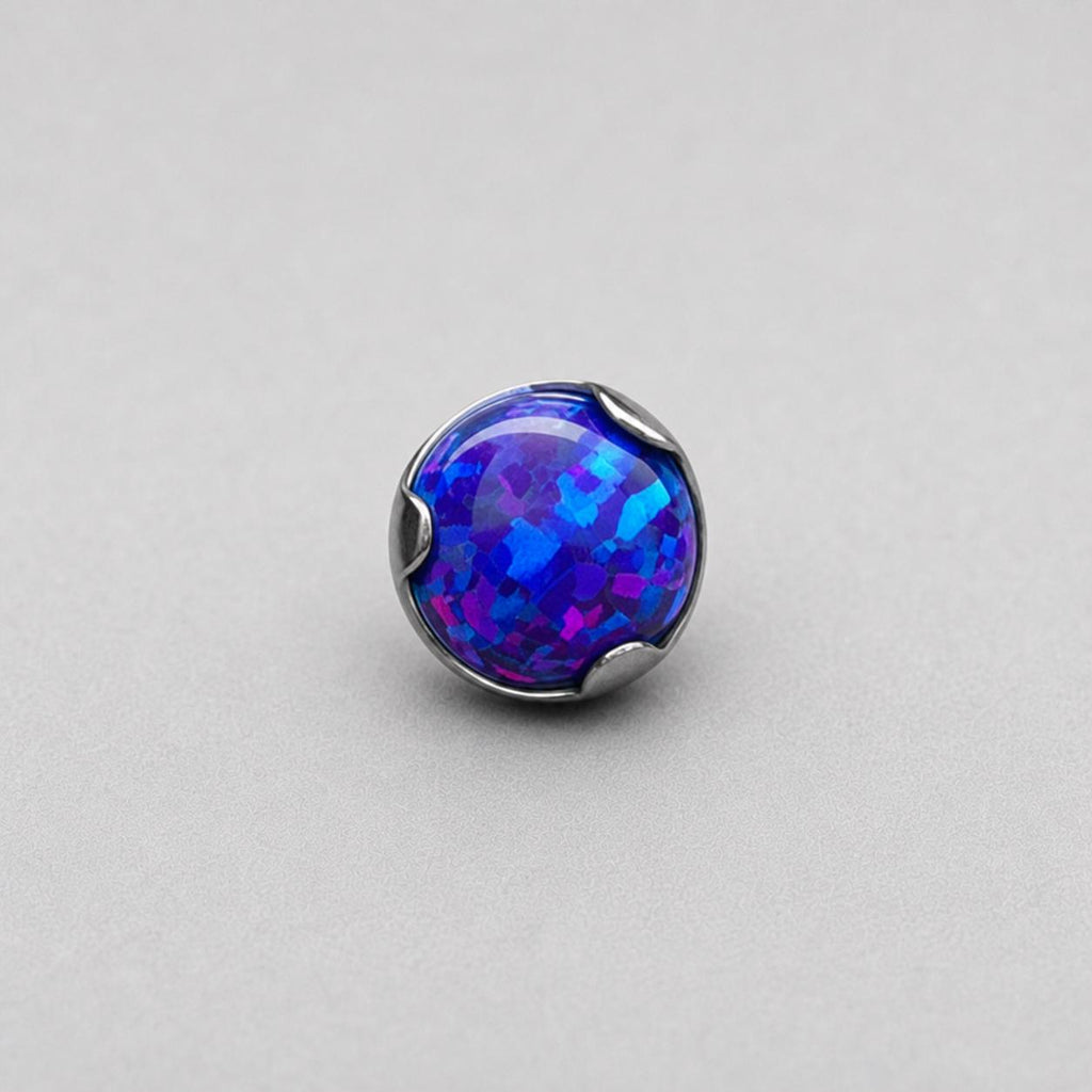 Solar Ripple Fire Opal OP50 Deep Purple F136 Titanium piercing top