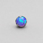 Solar Ripple Fire Opal OP52 Blue Purple F136 Titanium piercing top
