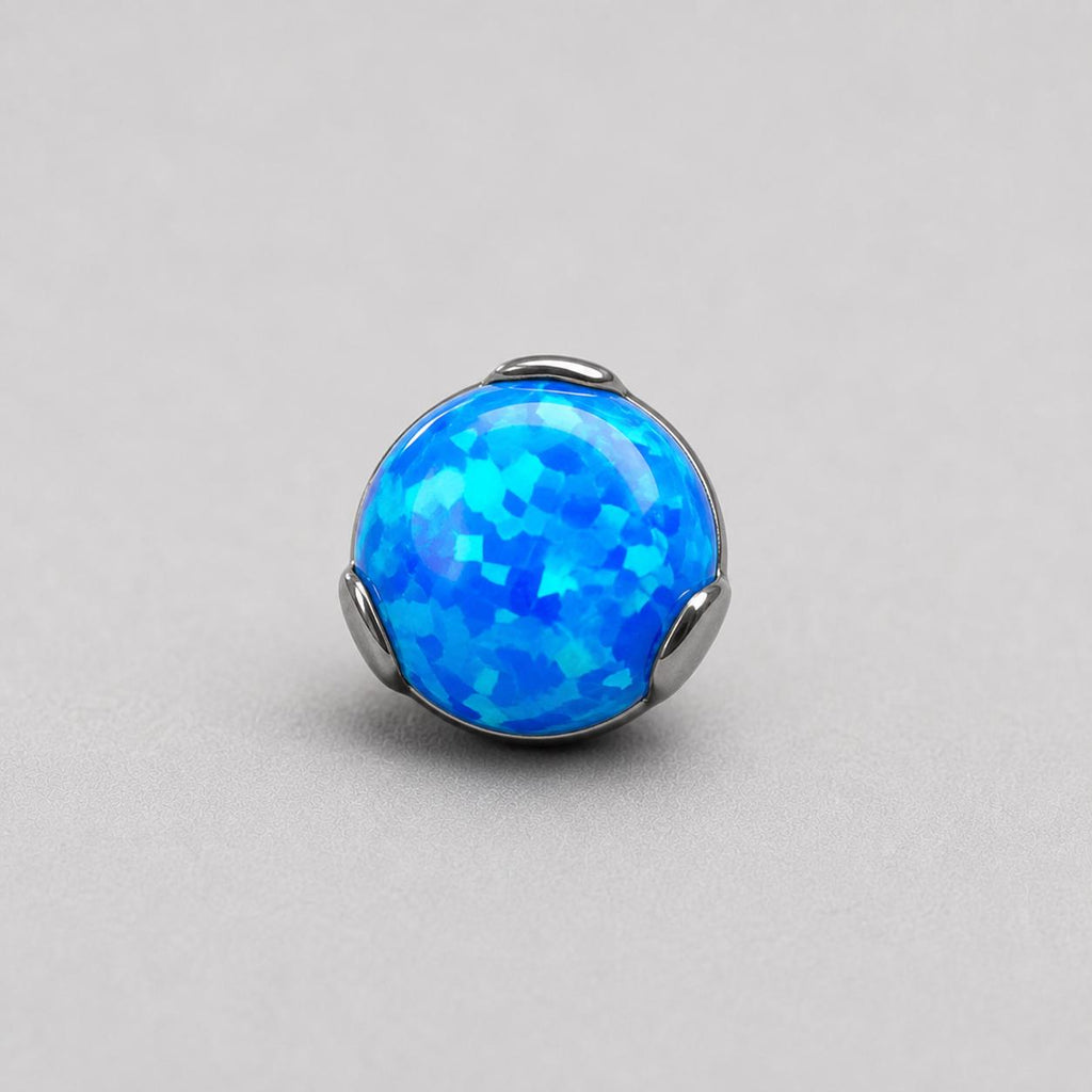 Solar Ripple Fire Opal OP05 Teal Blue F136 Titanium piercing top
