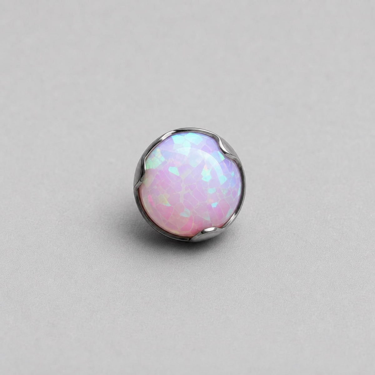Solar Ripple Fire Opal OP42 Light Pink F136 Titanium piercing top