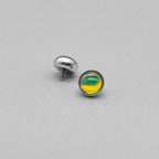 Liquid Aura Cabochon Yellow Green F136 Titanium piercing top