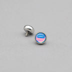 Liquid Aura Cabochon Blue Pink F136 Titanium piercing top