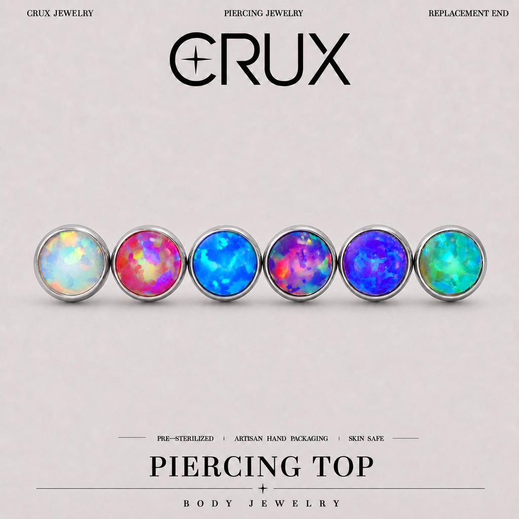Solar Pulse Fire Opal F136 Titanium piercing top