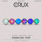 Solar Pulse Fire Opal F136 Titanium piercing top