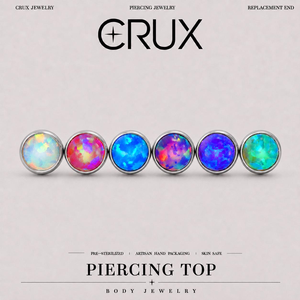 Solar Pulse Fire Opal F136 Titanium piercing top