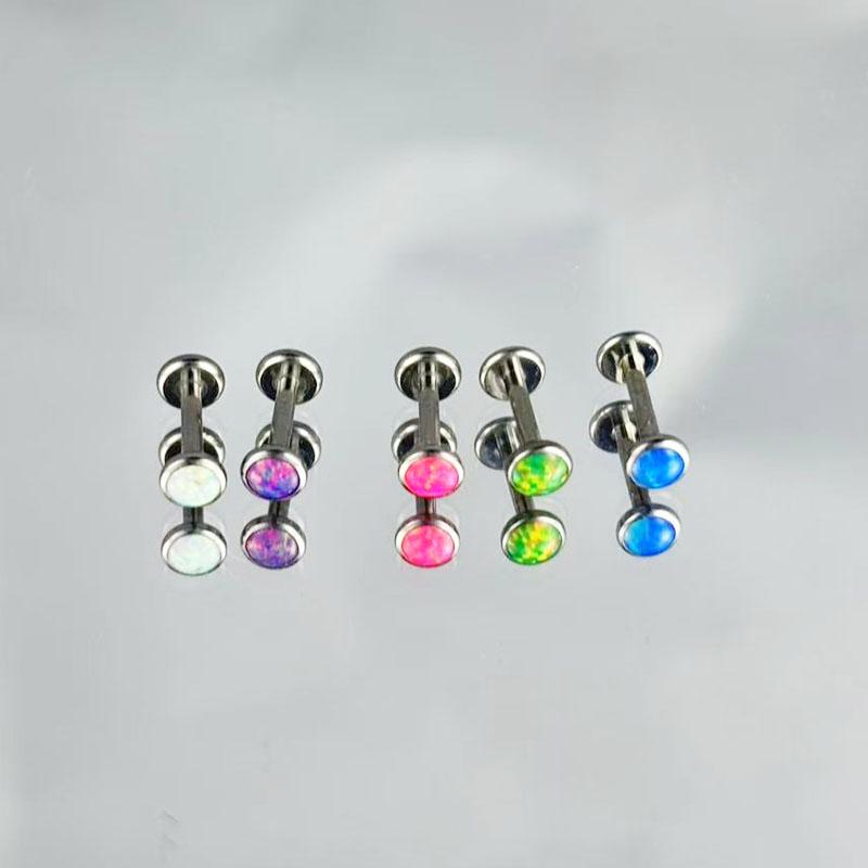 Solar Pulse Fire Opal F136 Titanium piercing top detail 8