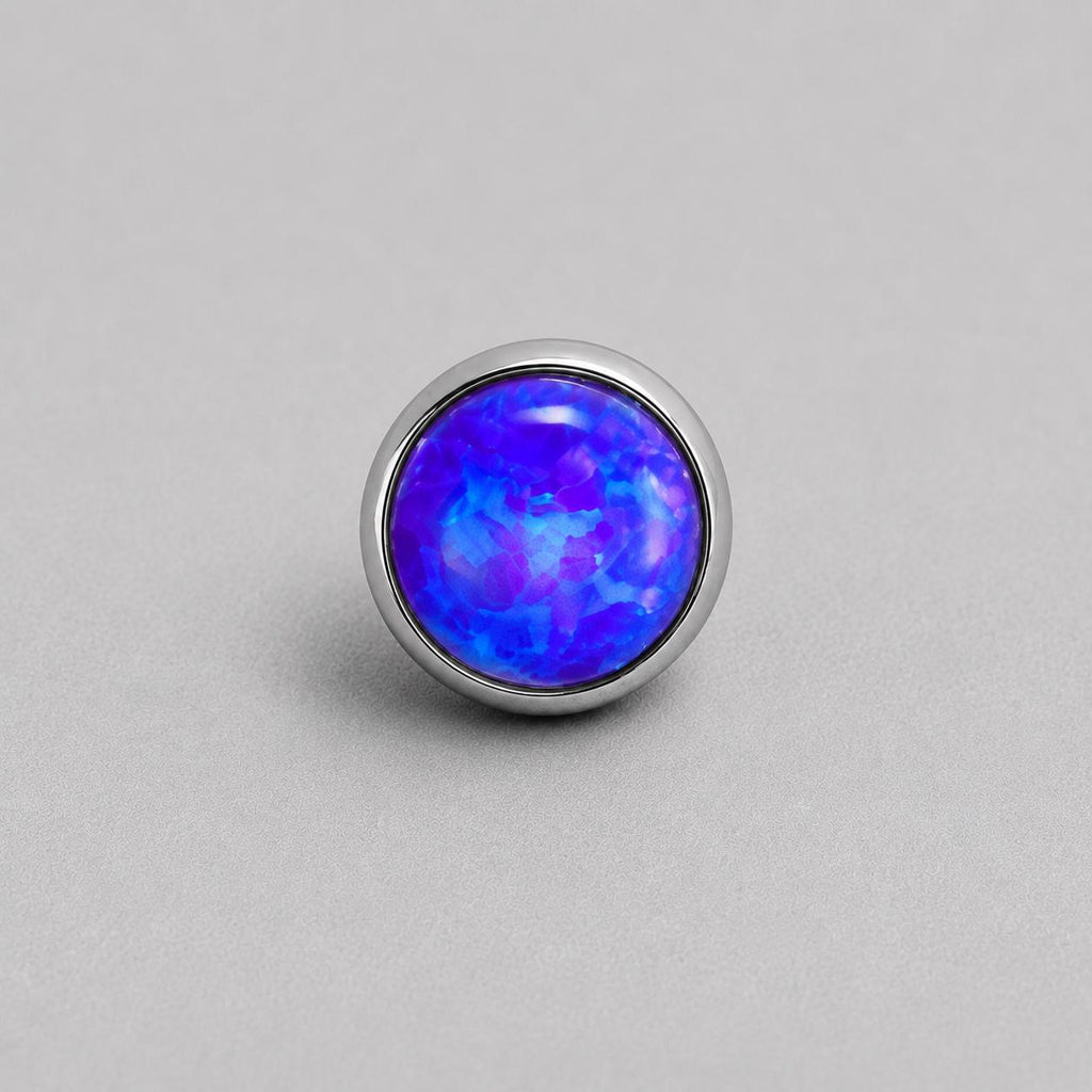 Solar Pulse Fire Opal OP51 Blue Purple F136 Titanium piercing top
